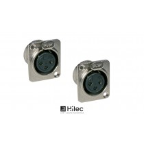 HILEC Châssis XLR 3-broches femelle D-Size (2 pièces)