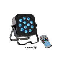 CONTEST irLEDFLAT-12x12SIXb Projecteur LED 12x12W RGBWA&UV, Angle de rayonnement 40°