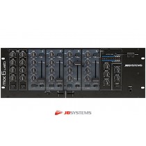 JB SYSTEMS MIX6-USB Table de mixage DJ/Club avec 4 canaux d'entrée stéréo commutables, jusqu'à 7 sources ligne/phono, 2 entrées micro avec talk-over, port USB pour PC/MAC