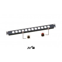 JV CASE RP 1U/XLR Rackpanel 19"/1U pour 12 x prises XLR/D-Size