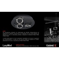 LuxyMod BoxR Support/Boîtier rond avec câbles de suspension