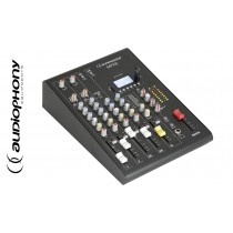 AUDIOPHONY MPX6 Mixeur stéréo avec 2 entrées Mic/Line, 2 entrées ligne stéréo, Bluetooth®, lecteur USB/SD, unité d'effets DSP FX