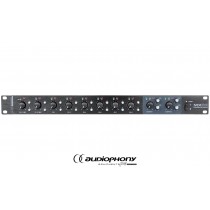 AUDIOPHONY MX82 Mixeur 8 entrées stéréo micro/ligne, routing, 2 sorties indépendantes, connexion pour pupitre, prises Phoenix, 19"/1U