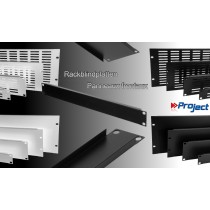 PROJECT Panneaux d'obturation pour rack en aluminium 19" avec fentes d'aération - noir + gris argenté