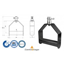 CONTESTAGE UNO-A Etrier de suspension avec connecteur, finition NOIRE