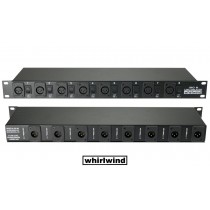 WHIRLWIND ISO-8XLR - Isolateur de niveau ligne 19/1U - 8 entrées XLR/F pour la séparation galvanique des signaux de ligne symétriques/asymétriques, Groundlift, XLR/F-XLR/M