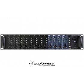 AUDIOPHONY PREZONE444 MK2 Mixer 8 entrées mono micro/ligne, routing, 4 sorties indépendantes, connexion pour contrôleur mural et pupitre, 19"/2U