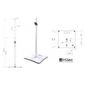 HILEC STICK-SW Pied pour enceinte avec embase lourde carrée - Blanc