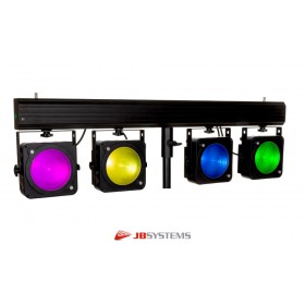 JB SYSTEMS COB-4BAR Barre de spectacle LED 4x36W RGB, COB-LEDS, valise de transport, DMX. 15°/100°