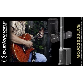 AUDIOPHONY MOJO2000LIVE Système PA actif BT/DSP/REVERB, 600W RMS