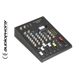 AUDIOPHONY MPX6 Mixeur stéréo avec 2 entrées Mic/Line, 2 entrées ligne stéréo, Bluetooth®, lecteur USB/SD, unité d'effets DSP FX