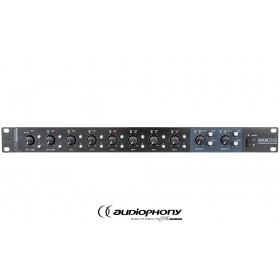 AUDIOPHONY MX82 Mixeur 8 entrées stéréo micro/ligne, routing, 2 sorties indépendantes, connexion pour pupitre, prises Phoenix, 19"/1U