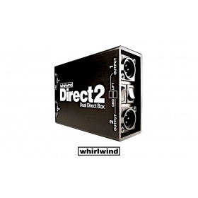 WHIRLWIND DIRECT-2 Dual DI-Box passive pour signal de ligne, d'instrument ou de haut-parleurs, commutateur PAD, Groundlift, Jack 6.3mm-XLR/M