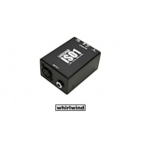 WHIRLWIND ISO-1 Line Level Isolator - Symétrisation/Isolation galvanique du signal de ligne, élimine les problèmes de masse et de ronflement, Groundlift, Jack 6.3mm/XLR/F-XLR/M
