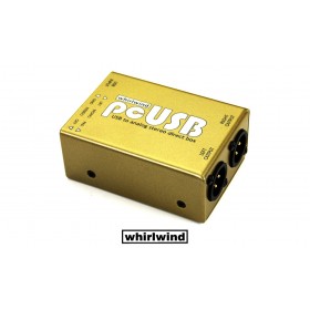WHIRLWIND pcUSB Stereo DI-Box connecte le PC ou des appareils avec sortie USB à des entrées comme Mixer, Mono, PAD, Groundlift, USB/B-XLR/M