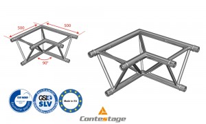 CONTESTAGE AG29-021 Angle triangulaire 90°, 2 Directions, finition ALU