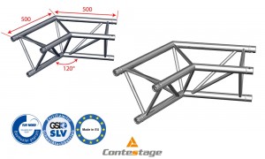 CONTESTAGE AG29-022 Angle triangulaire 120°, 2 Directions, finition ALU