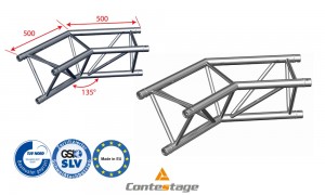 CONTESTAGE AG29-023 Angle triangulaire 135°, 2 Directions, finition ALU