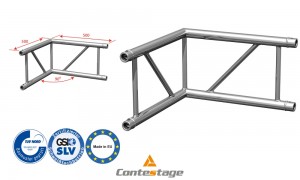 CONTESTAGE AGDUO-01 Angle 90° Droit - 2 Directions, finition ALU