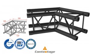 CONTESTAGE AGQUA-03 BLK Angle 120° - 2 Directions, finition NOIRE