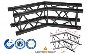 CONTESTAGE AGQUA-04 BLK Angle 135° - 2 Directions, finition NOIRE