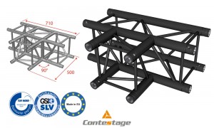 CONTESTAGE AGQUA-05 BLK Angle 90° - 3 Directions, finition NOIRE