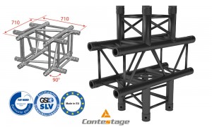 CONTESTAGE AGQUA-06 BLK Angle 90° - 4 Directions, finition NOIRE