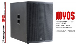 AUDIOPHONY MYOS-18ASUB Subwoofer actif  18" avec DSP, 1000W RMS/2000W Peak