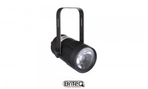 BRITEQ BEAMSPOT1 DMX Projecteur/Beamer LED 15W, 3200K, blanc-chaud, DMX, 4°/10°/45