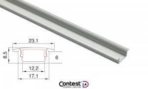 CONTEST TAPEprofil-A Profilé aluminium à encastrer, 2m