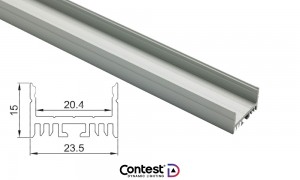 CONTEST TAPEprofil-D Profilé aluminium, 2m