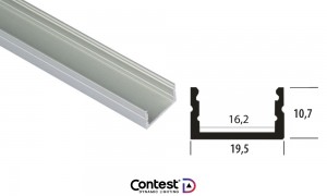 CONTEST TAPEprofil-E Profilé aluminium, 2m