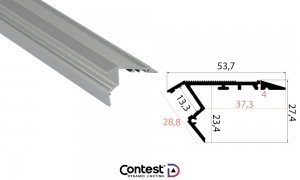 CONTEST TAPEprofil-F Profilé aluminium nez de marche, 2m