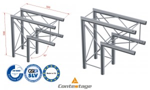 CONTESTAGE DECO22Q-AG01 Angle 90° - 2 directions, finition ALU