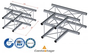 CONTESTAGE DECO22Q-AG03 Angle 90° - 3 directions, finition ALU