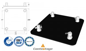 CONTESTAGE EMQUA-B1-BLK Embase avec Kit de jonction, finition NOIRE