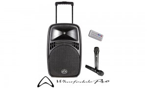 WHARFEDALE PRO EZ-15A Système de sonorisation portable 15" 100W, 2 x microphones à main UHF, Bluetooth, lecteur USB/SD