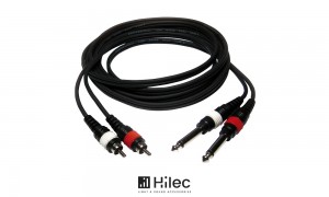 HILEC Câble audio - 2 x Jack 6.3mm - 2 x RCA/Cinch