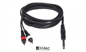 HILEC Câble audio - 1 x Jack stéréo 6.3mm - 2 x RCA/Cinch