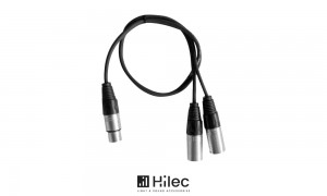 HILEC CL-28/0.6 Y-câble adaptateur 1 x 3-pin XLRF vers 2 x 3-pin XLRM, longueur 60cm