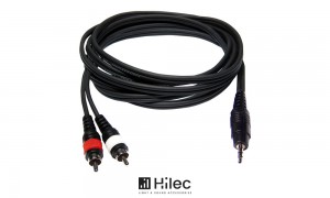 HILEC Câble audio Jack 3.5mm stéréo - 2 x RCA mâle