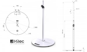 HILEC STICK-RW Pied pour enceinte avec embase lourde ronde - Blanc