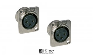 HILEC Châssis XLR 3-broches femelle D-Size (2 pièces)