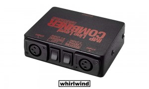 WHIRLWIND IMP LINE Combiner - conduit deux signaux de lignes symétriques/à basse impédance vers une sortie symétrique, Groundlift, Phase, XLR/F-XLR/M 