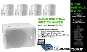 AUDIOPHONY iLINE INSTALL SET 1 WHITE Systéme mono actif 510W, DSP