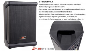 JB SYSTEMS MOVIL-1 Système PA portable et actif avec lecteur multimédia et Bluetooth
