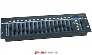 JB SYSTEMS SCM-1 SCENEMASTER Mixeur DMX 16 canaux et master, 16 scènes, MIDI, RS-485