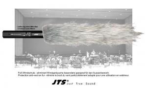 JTS MS-14FUR PROTECTION ANTI-VENT - véritable fourrure grise
