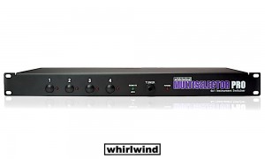 WHIRLWIND MULTISELECTOR PRO - Switcher HighEnd pour 4 signaux d'instruments vers une sortie - grâce à l'électronique opto, commutation totalement silencieuse, Tuner-Out, Jack-Jack 6,3mm