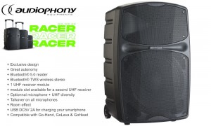 AUDIOPHONY RACER250/F5 Système sonorisation mobile 250W RMS avec Mediaplayer/BT/UHF-Receiver